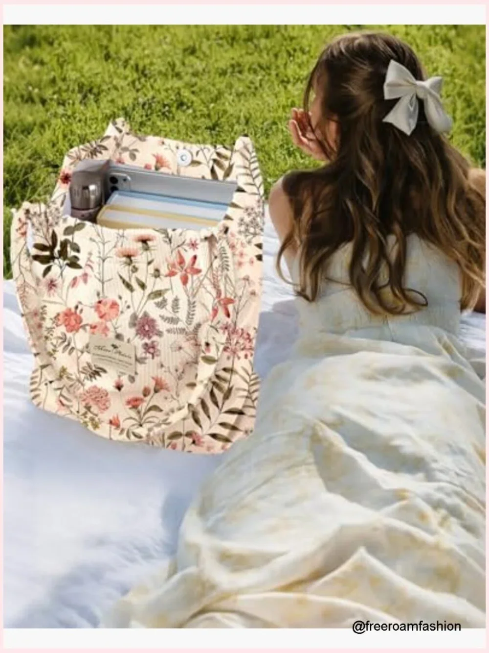 Corduroy Tote Bag with Buckle - Large Capacity Reusable Shoulder Bag for Work